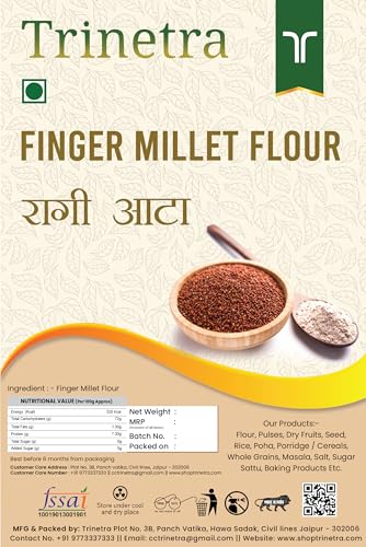 Image of Trinetra Ragi Atta (Finger Millet Flour) | Calcium & Fibre-Rich Millet Flour | 10kg