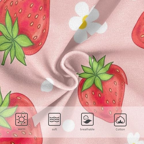 Cartoon Strawberries White Floral Little Girl Panties Girls Underwear Toddler Cotton Fun Briefs Undies Kids 2t3