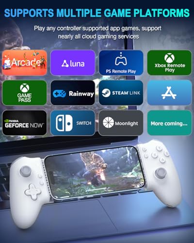 ATUTEN Phone Gaming Controller for iPhone 15/16 and Android (USB-C), Turn Your Phone into a Gaming Console, Play Ps Portal, Roblox, Cloud Game, Xbox, App Games, Dual Hall Linear Trigger - Image 3
