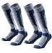 WEIERYA Ski Socks 2 Pairs Pack for Skiing, Snowboarding, Cold Weather, Winter Performance Socks (Blue 2 Pairs, Large)