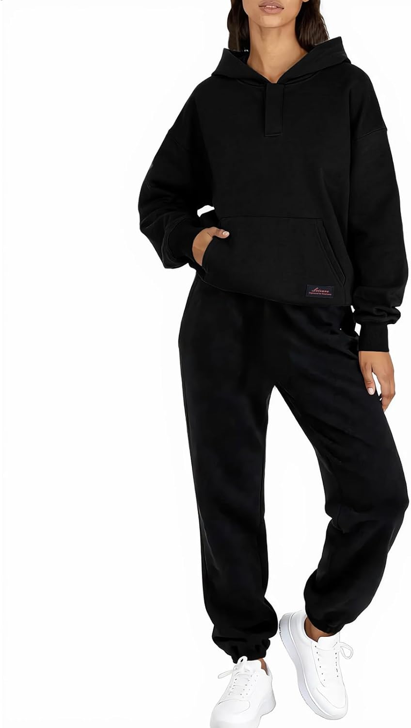 Womens 2 Piece Sweatsuit Set, 2025 Casual Long Sleeve Hoodie with Loose Wide Leg Sweatpants for Fall and Winter