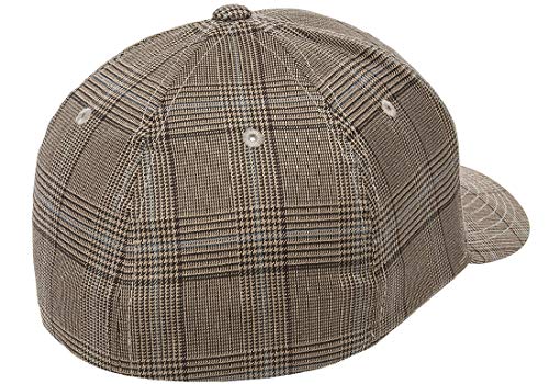 Flexfit Original Glen Check Plaid Hat Baseball Blank Cap Fitted Flex Fit 6196 Small/Medium - Brown/Khaki