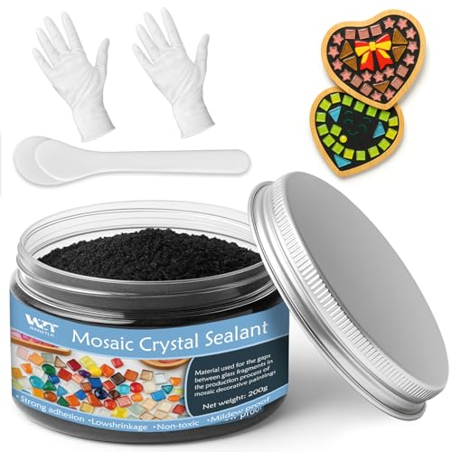 Schnelltrocknende Mosaik Fugenmasse Schwarz 200g - Kristallklar für Glas Mosaik Heimwerker & DIY Projekte