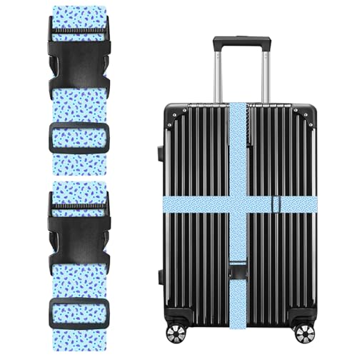 Image of Nuxovilar Luggage Straps Set for Suitcase 1.96x90.5in Polyester | Cargo Strap Travel Belt Security Buckle Band Nature Trip Hiking Leisure Travel (Blue Purple Mushroom)