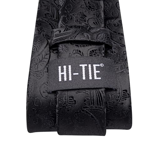 Image of Hi-Tie Mens 70inches Tie Set Extra Long Necktie for Men Cufflinks Handkerchief Big Tall Men Business Wedding