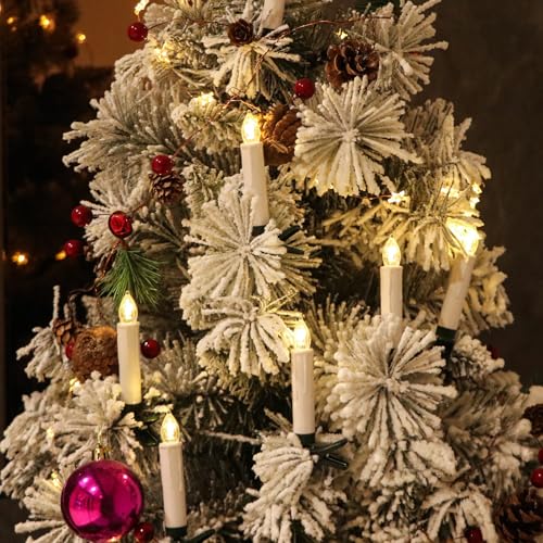 Velas cónicas LED de Navidad con mando pack de 30 para árbol 4