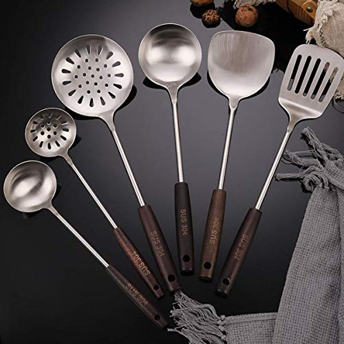 Image of Large Slotted Spoon, Stainless Steel Perfect Fry Ladle, Skimmer & Strainer | Multi-Use Slot Spoon Oil | 304 Stainless Steel, Heat Resistance, 38.3 X 11.9 X 3 Centimeters, Silver