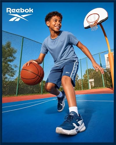 Image of Reebok Boys Active Shorts Set - 2 Piece /3 Piece Athletic Performance Stretch Hoodie Sweatshirt Gym Shorts and Shirts for Boys