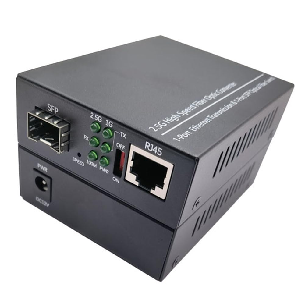 2,5G Glasfaser-Medienkonverter, Gigabit-SFP-Transceiver, 1000 Mbit/S, Kompatibel mit Gängigen E/GPON EU-Steckern