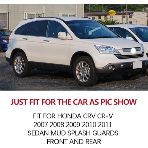 Image of Set of 4 Pcs Mud Flaps Splash Fit for Honda CRV CR-V 2007 2008 2009 2010 2011 Sedan Mudguards Mudflaps Mud Splash Guards Front and Rear (Driver and Passenger Sides)