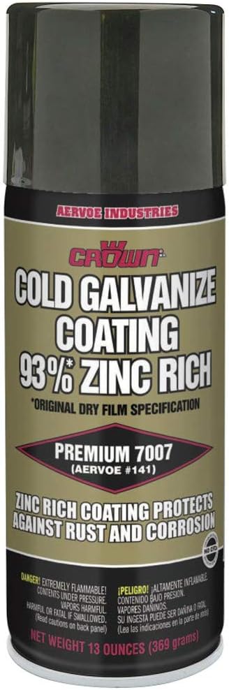 Crown 205-7007 Cold Galvanizing Compound (Aerosol Can), 16 oz (Pack of 12)