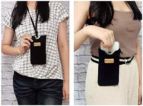 Tainada Neoprene Shockproof Cell Phone Sleeve Pouch Carrying Case for Men Women w/Neck Lanyard, Belt Loop Holster for iPhone 17/16 Pro Max, Air, 16 Plus, 16e; Samsung S25, S24+, A56, Z Fold7 (Black) - Image 2