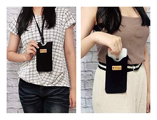 Tainada Neoprene Phone Sleeve Pouch With Belt Loop & Neck Lanyard + Horizontal Neoprene Phone Pouch With Belt Loop & Carabiner #TOP2