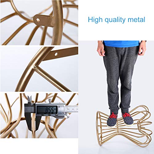 Tabouret rond en lin et métal pour canapé ou entrée - 6