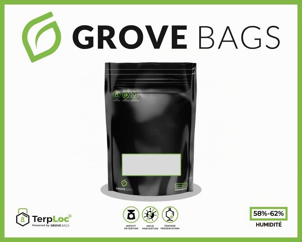 Groove Bags Lot de 10 sacs de rangement de 100 g avec contrôle actif de l'humidité (fabriqué aux États-Unis)