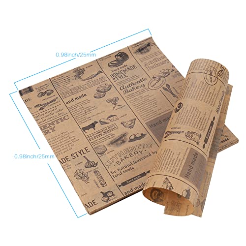 Hejo 100 Sheets Deli Paper Sheets, Chips Paper for Basket, Environmentally Friendly Baking Paper, Burger Paper, Wrap Paper for Burgers, Butterbread, Cheese, Fries (25 x 25 cm) - Image 3