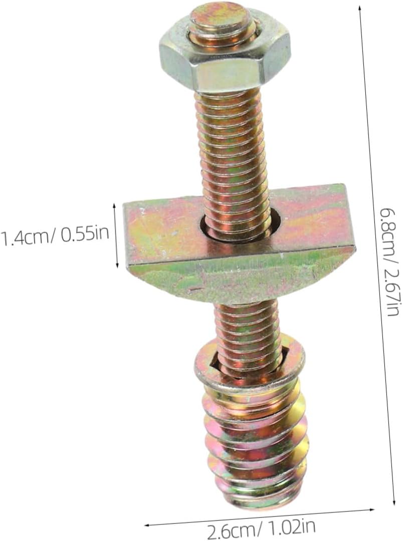 Bed Frame Connector Hardware Kit M8 Threaded Rod Half Moon Spacer 10pcs Bed Board Fastener Replacement Parts for Furniture Assembly and Repair