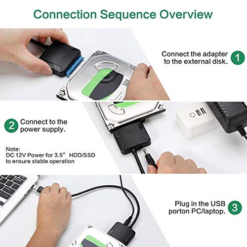 Adaptador SATA a USB 3.0 para disco duro SSD 2.5 pulgadas miniatura 6