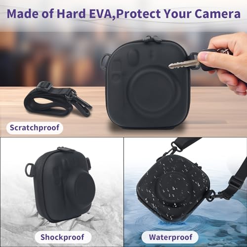 Funda protectora para cámara Instax Mini 12/99 negra miniatura 6