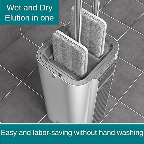 fregona Lazy Flat Mop Mop hogar de una Sola Mano Libre del Lavado fregona en seco y Mojado fregona Artefacto Herramienta de la Limpieza de la fregona mop (Color : Microfiber Cloth 6)