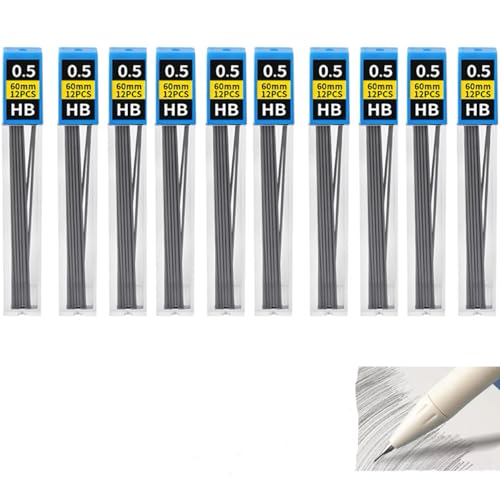 Hawfund Mina de lápiz 0,5 mm HB - Juego de 450 minas irrompibles con 2 gomas, escritura fluida y precisa para portaminas, ideal para oficina, escuela y hogar