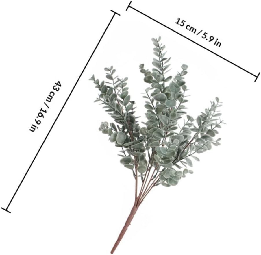 Luxshiny Artificial Eucalyptus Leaves and Faux Greenery Stems Set, 3 Bundles with 5-Branch Picks, Realistic Artificial Leaf Arrangement for Home Décor and Craft Floral Supplies image 2