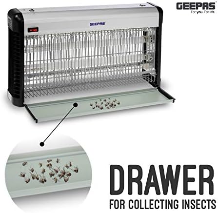 Geepas Fly and Insect Killer | Powerful Fly Zapper 30W UV Light | Electric Indoor Bug Zapper Insect Killer Fly Trapper Fly Swatter | Zap Kill Catch Trap Flying Insects Mosquito Wasp, 80 Feet