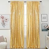 Helaku Sequin Backdrop Gold Sequin Backdrop Gold Sequin Backdrop Curtain 2 Sequin Backdrop, 2Pcs 2.5x8FT