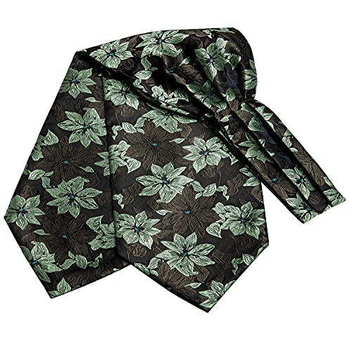Image of Dubulle Paisley Floral Ascot for Men Self Tie Mens Cravat and Pocket Square Cufflinks Wedding