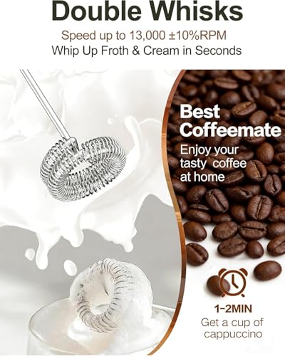 Image of SBJ Milk Coffee Frother 2 in1 Coffee Milk & Egg Whisker Electric Rechargeable Coffee Maker Machine for Home Hand blinder Coffee Frother with Dual Spring with 3 Speed Option (Multicolor)
