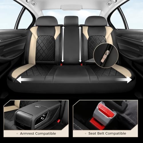 Image of Coverado Car Seat Covers, Seat Covers Full Set, 5 Seats Automotive Seat Cover, Mesh Breathable Seat Protectors, Universal Fit for Most Cars