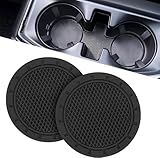 JOYTUTUS Car Cup Holder Coaster, 2 Pack Universal Anti-Slip Shockproof Car Coasters, 2.75 inch PVC Cup Holder Insert Coaster, Car Interior Accessories for Car, SUV, Truck (Black)