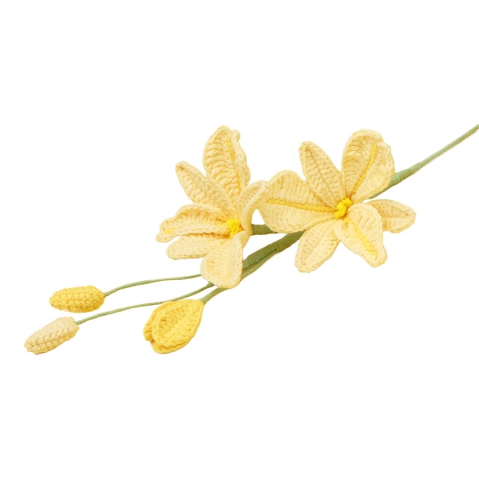 EXKURPOO crochet plant Crochet Orchid Flower Handwoven Dendrobium Bouquet Cute Knitted Home Table Decor for home