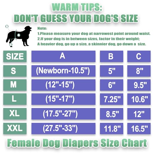 Image of wegreeco Washable Reusable Premium Dog Diapers, Pack of 3, Small Dog Puppy & Doggy Diapers Female, Dog Period Panties Diapers Female in Heat XX-Large