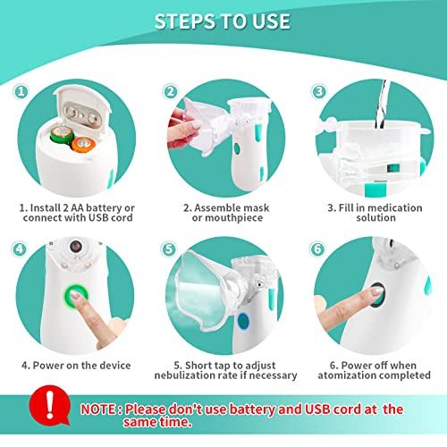 Accistella Portable Nebulizer Machine For Adults And Kids, Handheld Nebulizer For Home & Travel Use #TOP4