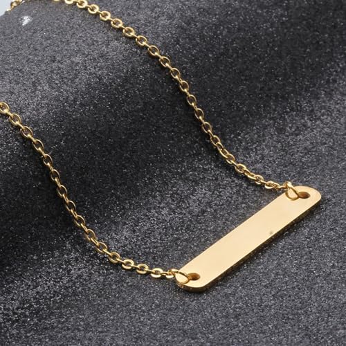 Bracelet de pendentif long forme rectangle en acier pour femmes
