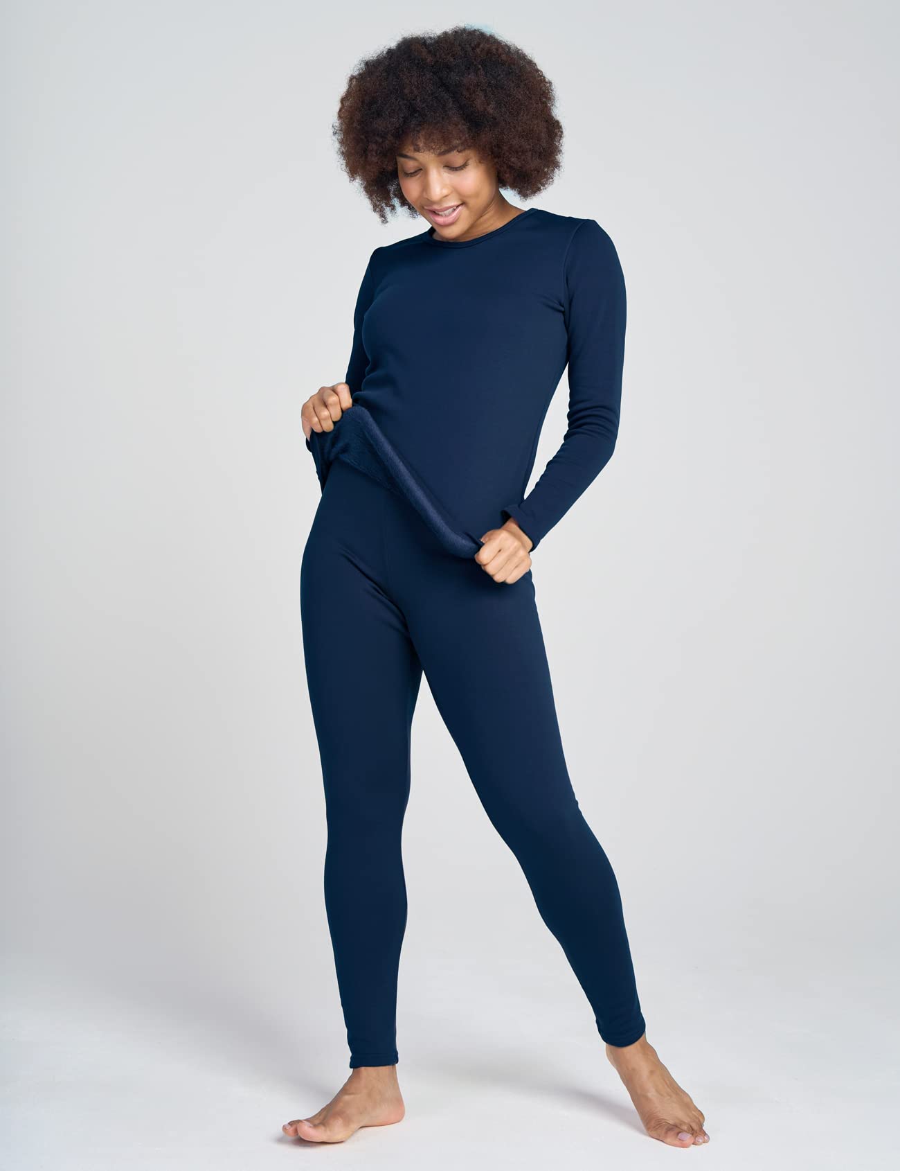 LAPASA Completo Termico Donna Fodera in Micropile Calore Base L17 - Abbigliamento Intimo Invernale Maglietta Pantaloni Calzamaglia Tuta Sci Trekking