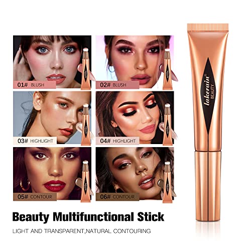Face Liquid Highlighter Beauty Wand With Cushion Applicator - Natural Matte Finish Shading Bronzer Cream Stick Lightweight, Blendable And Super Silky Cream Contouring - Cruelty-Free And Vegan (03# Highlighter Stick) #TOP6