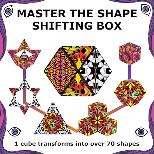 Image of Shashibo Seasonal Halloween - Shape Shifting Box - Award-Winning, Patented Magnetic Puzzle Cube w / 36 Rare Earth Magnets - Fidget Transforms Into Over 100+ Shapes (Hypnotic Digital)