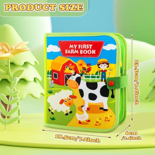 Image of FunBlast Busy Book for Toddlers Binder Board - Montessori Busy Board for Kids, Cartoon Design Learning Activity Toy for Toddlers, Educational & Early Learning Toys for Kids, Toddler (Farm Theme)