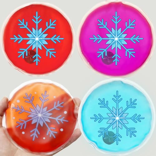 Reusable Snap-Click Hand Warmers 4 Pack - Long Lasting Gel Heat Packs for Winter, Outdoor Sports (Rotundity Design) - Cold Weather Essentials