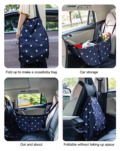 Image of LEGDOR Car storage bag Cartoon bear Car seat back multifunctional storage Rear seat storage hanging bag Car hanging storage bag (Black)