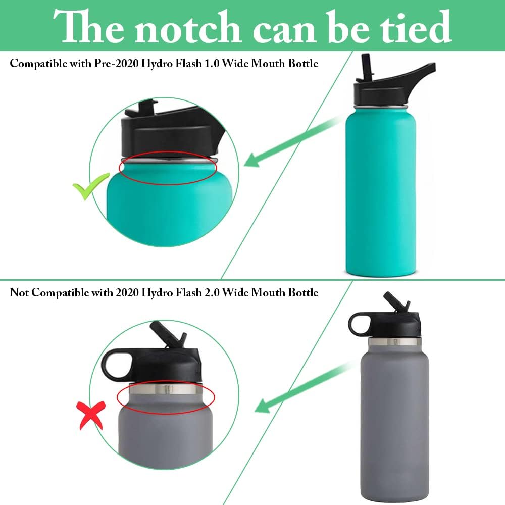 Paracord Handle Shoulder Strap, Fits Wide Mouth Bottles 12oz to 64oz(Not for The New Hydro Flask 2.0), Water Bottle Paracord Handle with Safety Ring and Carabiner image 3