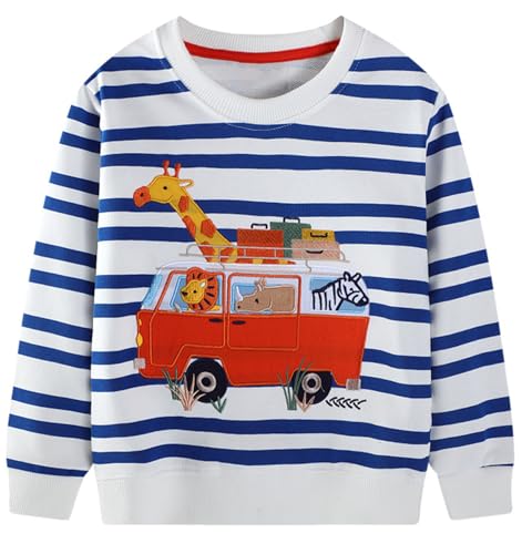Image of Hongshilian Unisex Kids Cute Cartoon Cotton Sweater Shirt