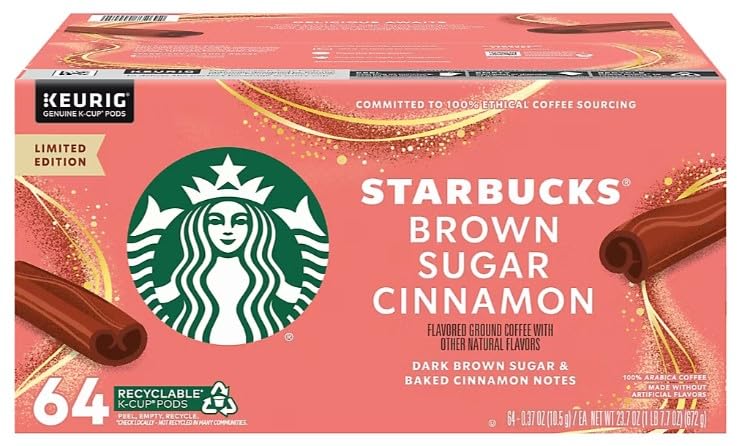 Starbucks Brown Sugar Cinnamon Ground Coffee - 64 Pods