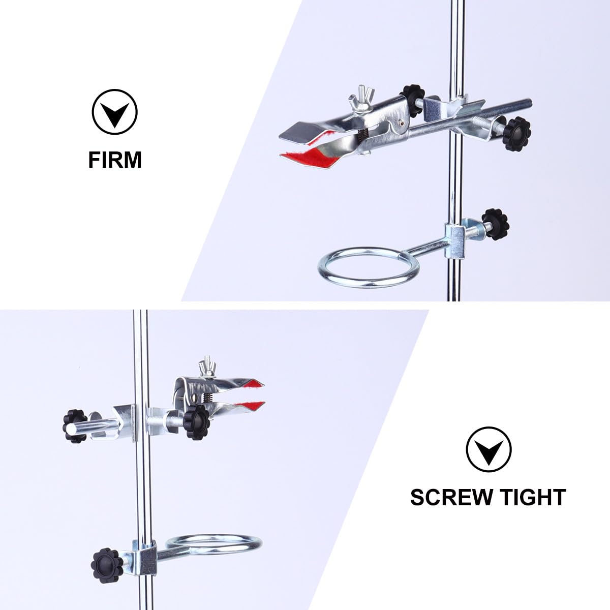 Homoyoyo Set Supporto da Laboratorio in Ferro Morsetto e Base Imbottita Antiscivolo, Rack in Metallo per Esperimenti Chimici, Kit Utensili Stabile per Filtrazione e Riscaldamento