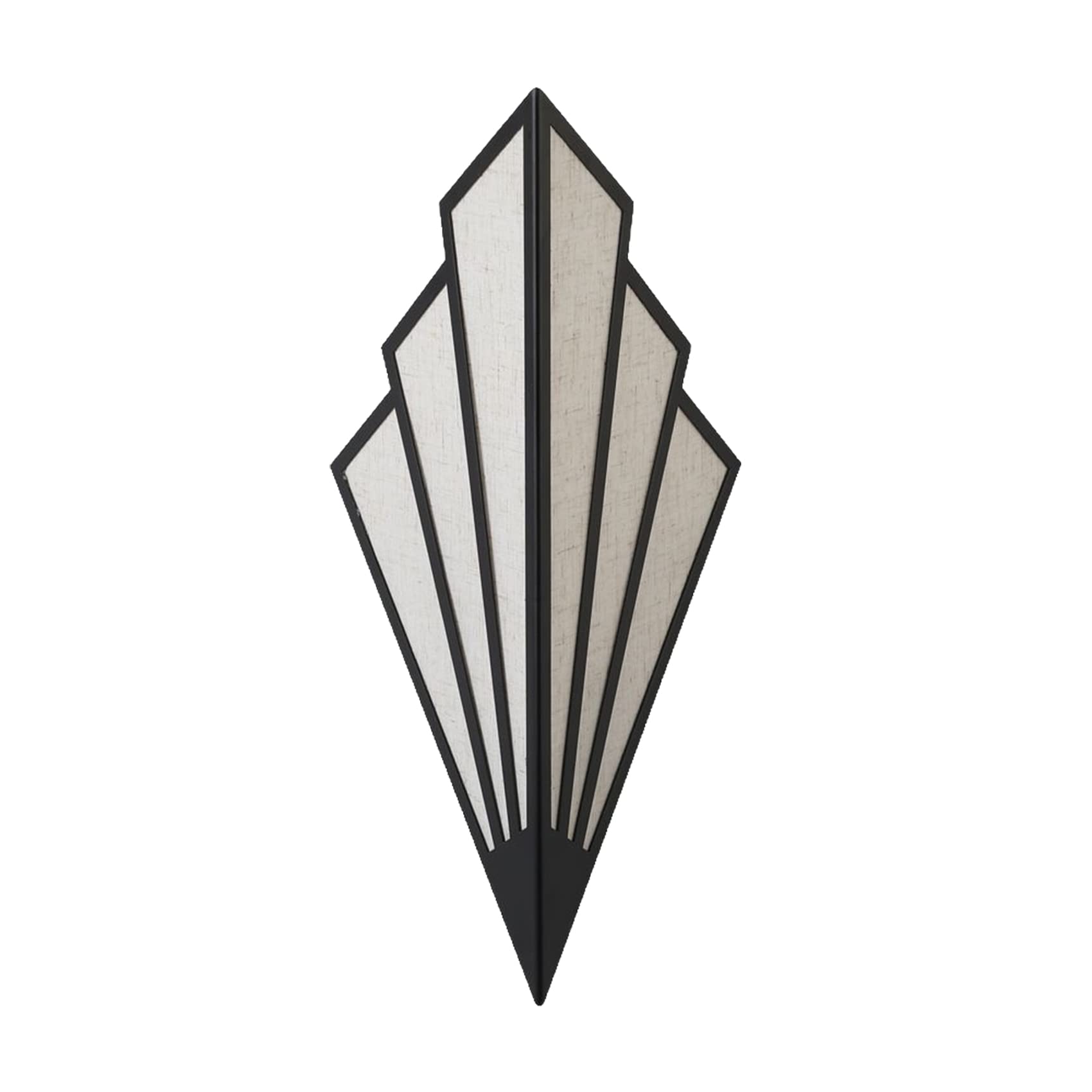 KRIPINC Art Deco Fan-Shaped Black Wall Light for Living Room Bedroom