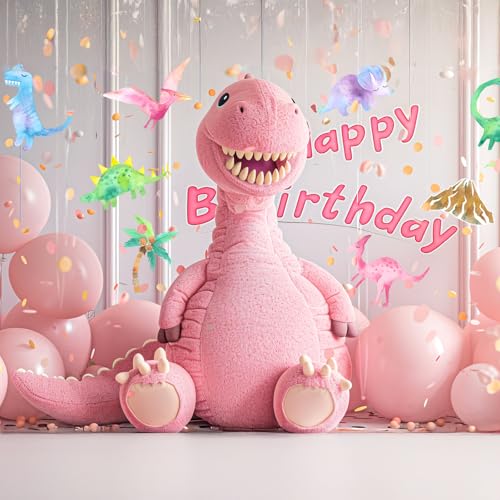HaPiBiDesign 40 Peças de Recortes de Dinossauro para Meninas para Festa Infantil - Suporte para Foto