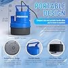 PANRANO 1/2 HP Submersible Water Pump 2900 GPH Portable Small Sump Pump For Pool Cover, Basements, Puddles, Gardens Ponds With 16.4 Ft Power Cord and Hose Adapters, Sky Blue