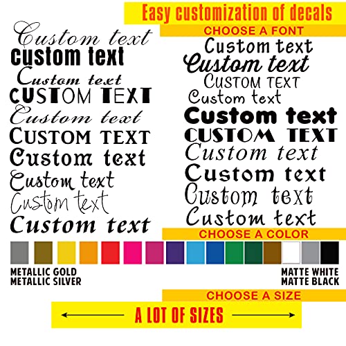 Nikdecals Custom Vinyl Sticker - Your Personalized Text - Your Decal For Laptop Car, Wall, Window, Plank, Boat, Truck, Camper - A Lot Of Sizes- 20 Colors - 20 Fonts #TOP11